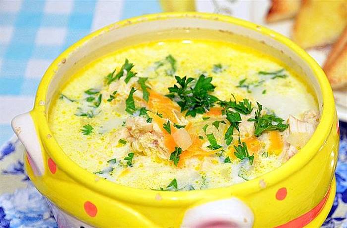 Суп із плавленими сирками рецепт із фото кропу, французькі